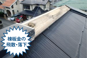 棟板金の飛散・落下