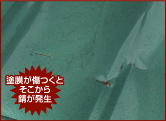 傷ができている・凹んだり、変形している