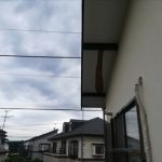 軒天、台風による剥がれ箇所