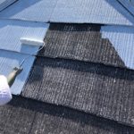 伊勢原市見附島にて塗装時期を迎えたスレート屋根の遮熱塗料による屋根塗装
