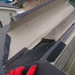 入隅部分の板金も一緒に捲れてしまっている