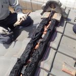 伊勢原市田中にて漆喰が剥がれた棟の取り直し工事を南蛮漆喰シルガードを使って実施
