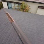 隅棟も棟板金がありません