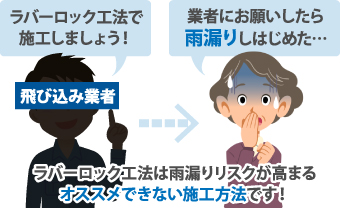 ラバーロック工法は雨漏りリスクが高まるオススメできない施工方法です！