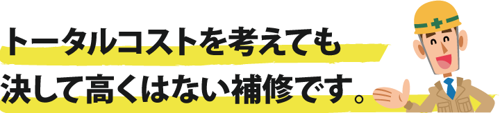 トータルコストを考えても決して高くはない補修です