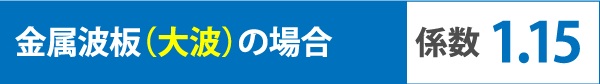 金属波板（大波）の場合係数1.15