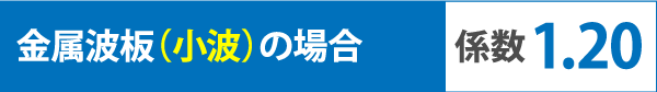 金属波板（小波）の場合係数