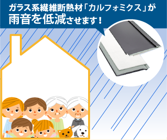 ガラス系繊維断熱材「カルフォミクス」が雨音を低減させます！