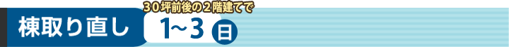 棟取直し30坪前後2階建てで1日～3日