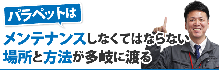 パラペットはメンテナンスしなくてはならない場所と方法が多岐に渡る