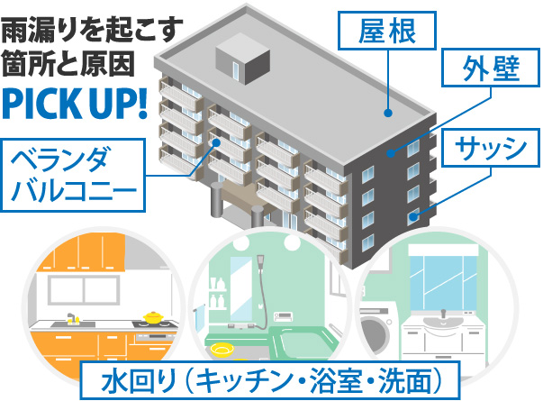 雨漏りを起こす箇所と原因PICKUP!