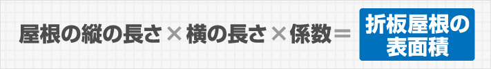 折板屋根の表面積