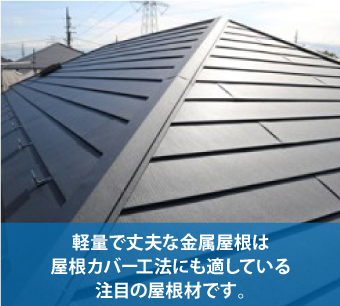 軽量で丈夫な金属屋根は屋根カバー工法にも適している
注目の屋根材です。