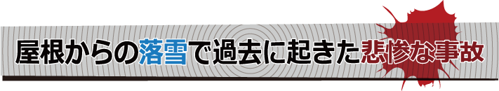 屋根からの落雪で過去に起きた悲惨な事故