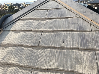 相模原市南区上鶴間で行った塗膜の劣化調査、過去に塗った塗膜が寿命を迎えておりました