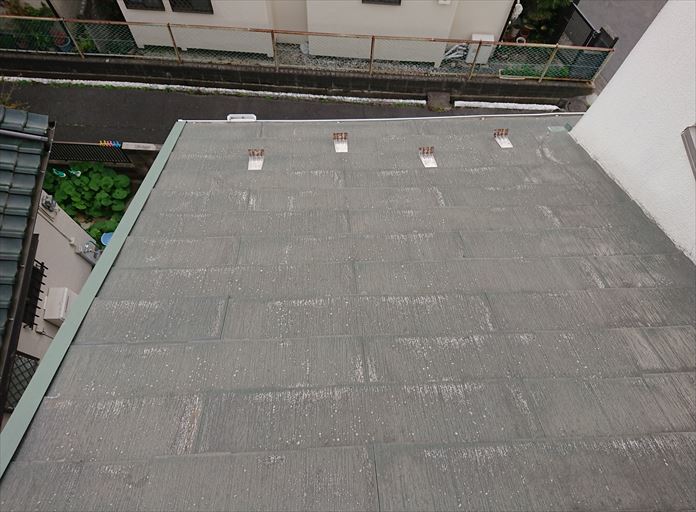 傷んだスレートを調査