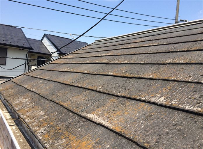 過去に一度もメンテナンスをしていないスレート屋根