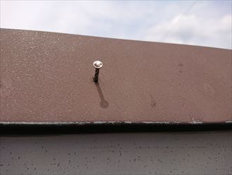 屋根を固定している釘の釘抜け