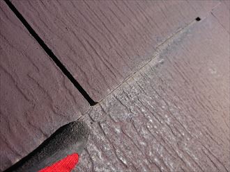 スレートの端部に染みが出来ている