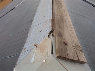 棟板金が飛散するときは貫板の腐食が原因の時が多い