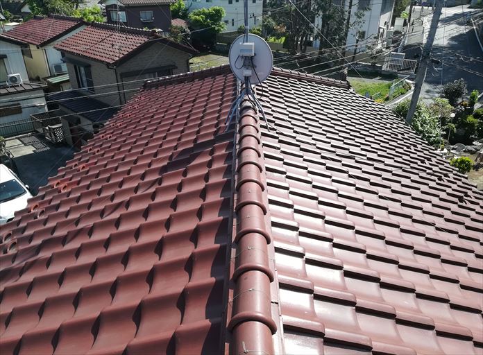 粘土瓦を使用した瓦屋根の点検