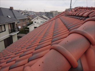 急勾配の屋根はそれだけで調査に足場を要することもあります