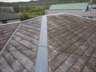 切妻と方形屋根が合体したような屋根形状