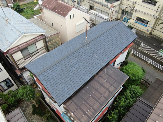 ドローンを使用しての撮影で屋根全体を確認できます