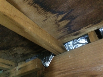 天井裏に木材の傷み