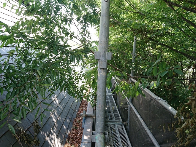 横浜市青葉区鴨志田町で箱樋の詰まりが雨樋の原因になっています