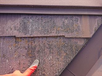 スレート屋根材の塗装の劣化