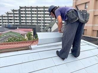 棟板金撤去作業