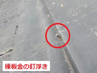 棟板金釘浮き