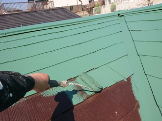 スレート屋根の塗装を行いました！