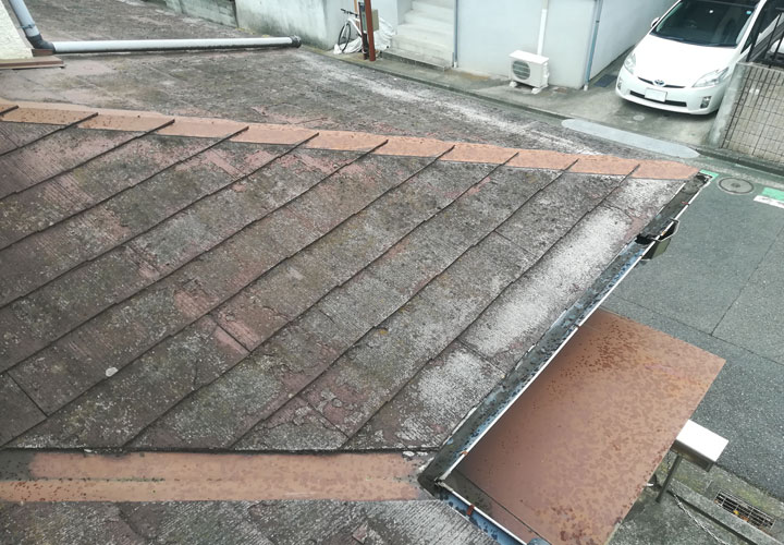 過去に塗装したスレート屋根を「屋根葺き替え工事」でメンテナンス！