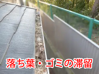 落ち葉・ごみの滞留