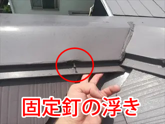 固定釘の浮き