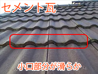 セメント瓦の小口部分
