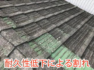 耐久性低下による割れ