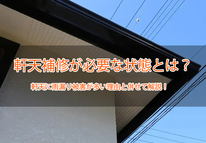 軒天捕手が必要な状態とは？