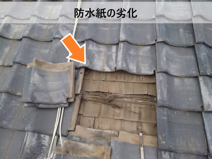 瓦屋根の下地の劣化