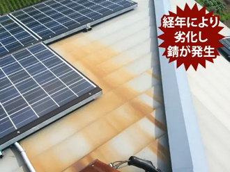 経年により劣化し錆が発生