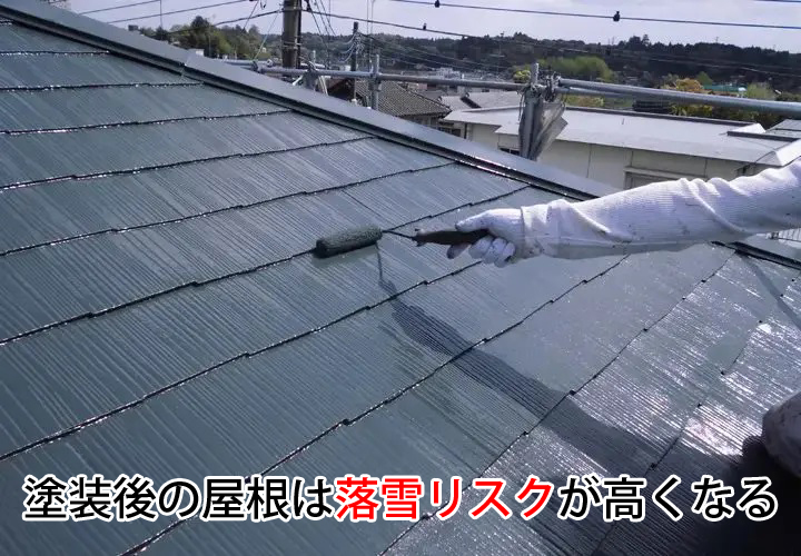 塗装後の屋根は落雪リスクが高くなる