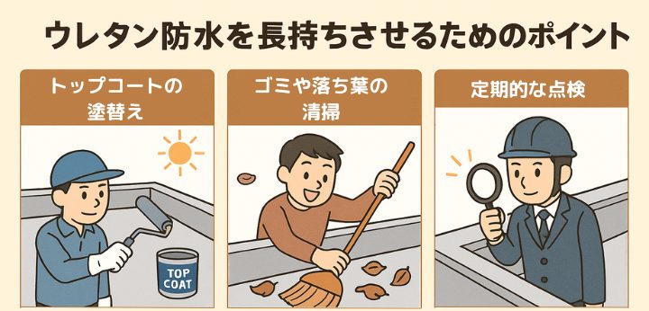 ウレタン防水を長持ちさせるためのポイント