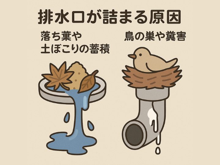 排水口が詰まる原因