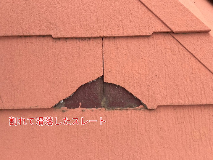 滑落したスレート