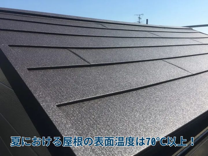 夏における屋根の表面温度は70℃以上
