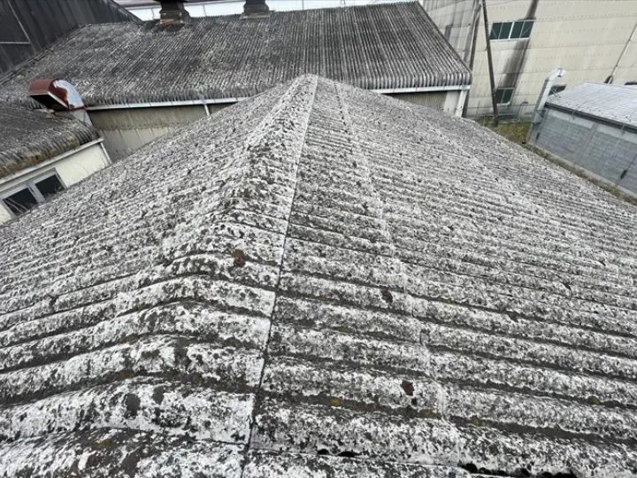 劣化した倉庫屋根
