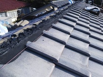 南蛮漆喰を塗布した屋根