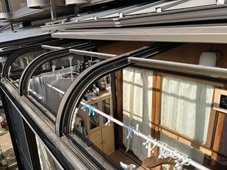 古いポリカーボネート取り外し後の状態